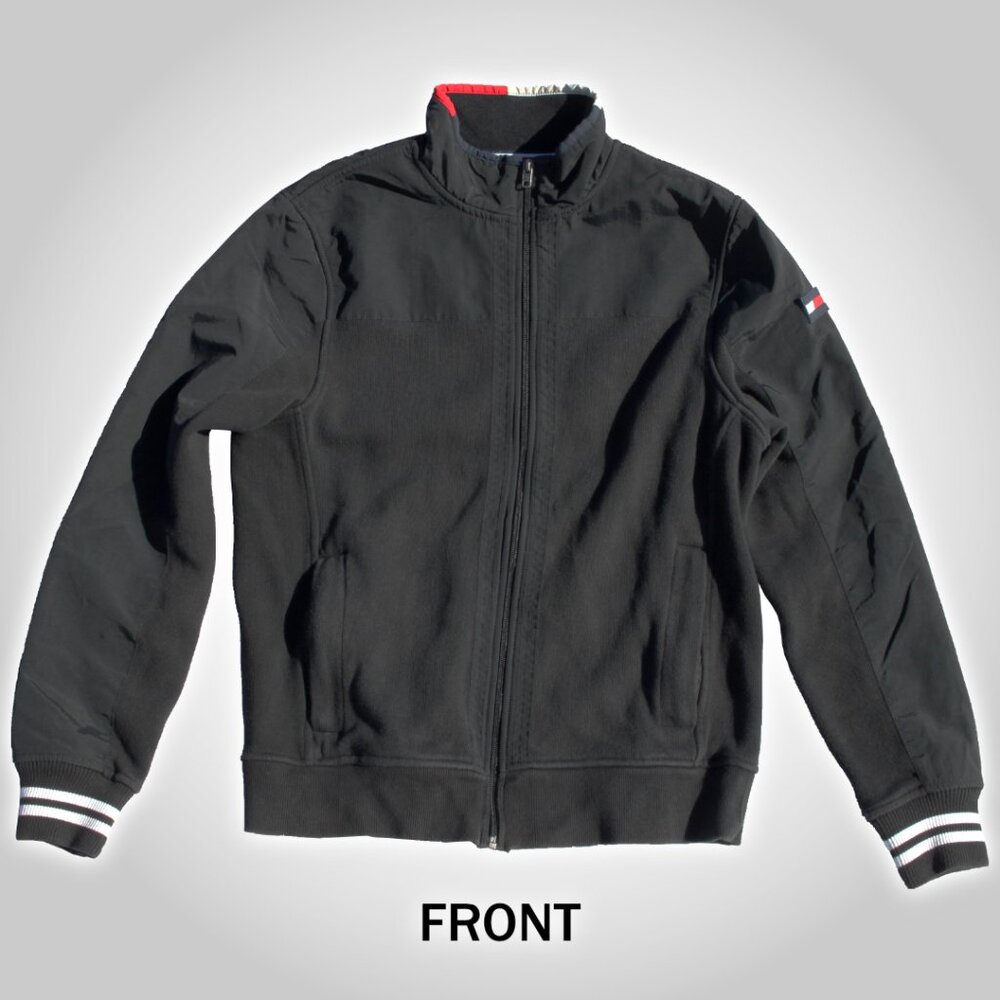 Tommy Hilfiger Full Zip Cotton Jacket, Black, Men’s Size Medium